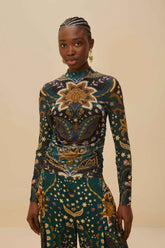 Black Jaipur Tulle Blouse | FARM Rio US