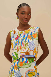 Off-White Fresh Table LENZING™ ECOVERO™ Euroflax™ Blouse | FARM Rio