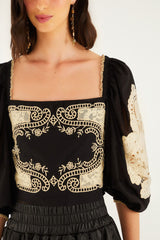Black Lace Blouse | FARM Rio | FARM Rio On Sale