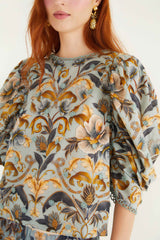 Blue Snake Garden 3d Applique Blouse | FARM Rio | FARM Rio Outlet
