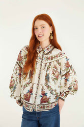 Cream Majestic Hearts Blouse | FARM Rio | FARM Rio Discount