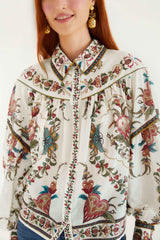 Cream Majestic Hearts Blouse | FARM Rio | FARM Rio Discount