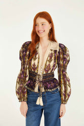 Sand Embroidered Tapestry Long Sleeve Blouse | FARM Rio | FARM Rio Near Me