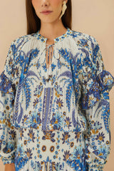 Off-White Ana Tapestry Blouse | FARM Rio For Sale
