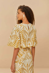 Off-White Lace Nature Euroflax™ Premium Linen Blouse | FARM Rio Online