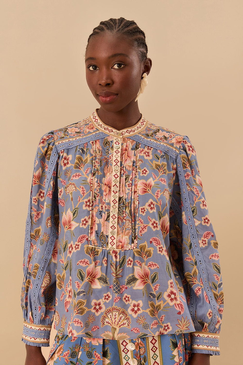 Blue Superbloom Tapestry Blouse | FARM Rio