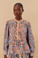 Blue Superbloom Tapestry Blouse | FARM Rio