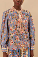 Blue Superbloom Tapestry Blouse | FARM Rio