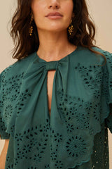 Green Maxi Lace Blouse | FARM Rio Online
