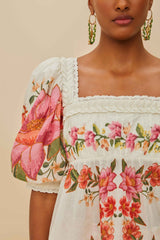 Off-White Summer Fruit Blouse | FARM Rio For Sale