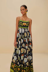 Black Trip Souvenir Maxi Dress | FARM Rio On Sale