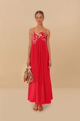 Red Fish Top Maxi Dress | FARM Rio Discount