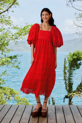 Red Pineapple Eyelet Maxi Dress | FARM Rio Near Me