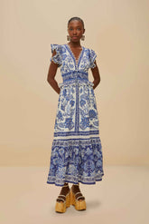 Off-White Shell Garden Maxi Dress | FARM Rio Discount