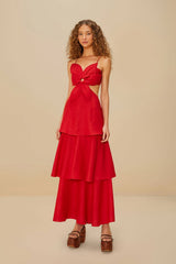 Red Flower LENZING™ ECOVERO™ Euroflax™ Maxi Dress | FARM Rio Online