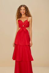 Red Flower LENZING™ ECOVERO™ Euroflax™ Maxi Dress | FARM Rio Online