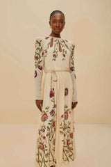 Multicolor Romantic Nature Long Sleeve Maxi Dress | FARM Rio US