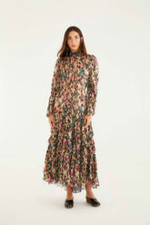 Pink Blurred Tiny Flowers Long Sleeve Maxi Dress | FARM Rio | FARM Rio For Sale