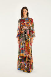Tropical Multicolor Long Sleeve Maxi Dress | FARM Rio | FARM Rio US