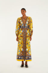 Yellow Flowering Garden Tree Organic Cotton Maxi Dress | FARM Rio | FARM Rio Online