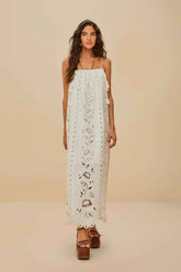 Off-White Richelieu LENZING™ ECOVERO™ Euroflax™ Maxi Dress | FARM Rio Near Me