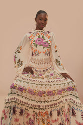 Cream Winter Garden Ruffle Maxi Dress | FARM Rio Near Me