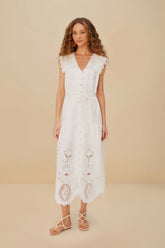 Off-White Sleeveless Euroflax™ Premium Linen Maxi Dress | FARM Rio Outlet