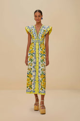 Off-White Sicily Scarf Organic Cotton Maxi Dress | FARM Rio For Sale