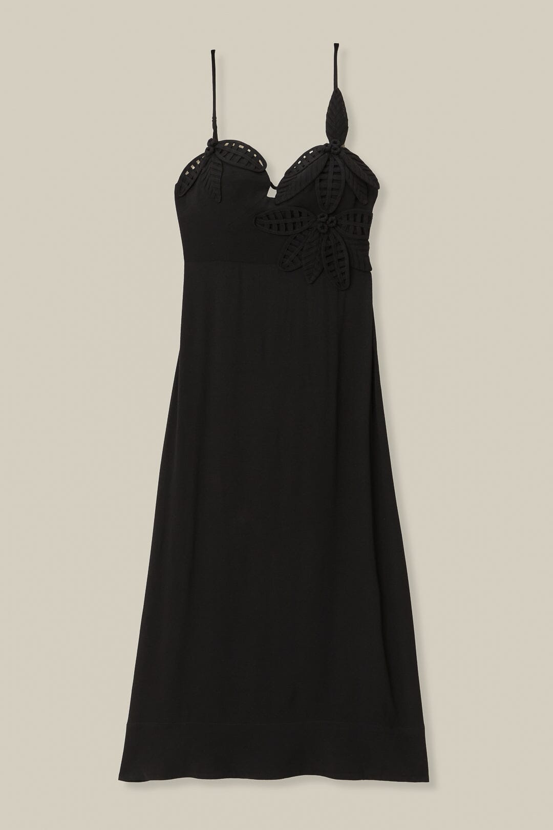Black Flowered Bust Midi Dress | FARM Rio Near Me