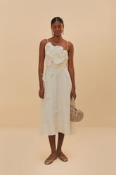 Off-White Garden LENZING™ ECOVERO™ Euroflax™ Midi Dress | FARM Rio US