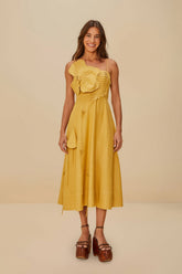 Sand Garden LENZING™ ECOVERO™ Euroflax™ Midi Dress | FARM Rio On Sale