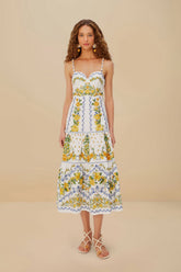 Off-White Sicily Organic Cotton Midi Dress | FARM Rio