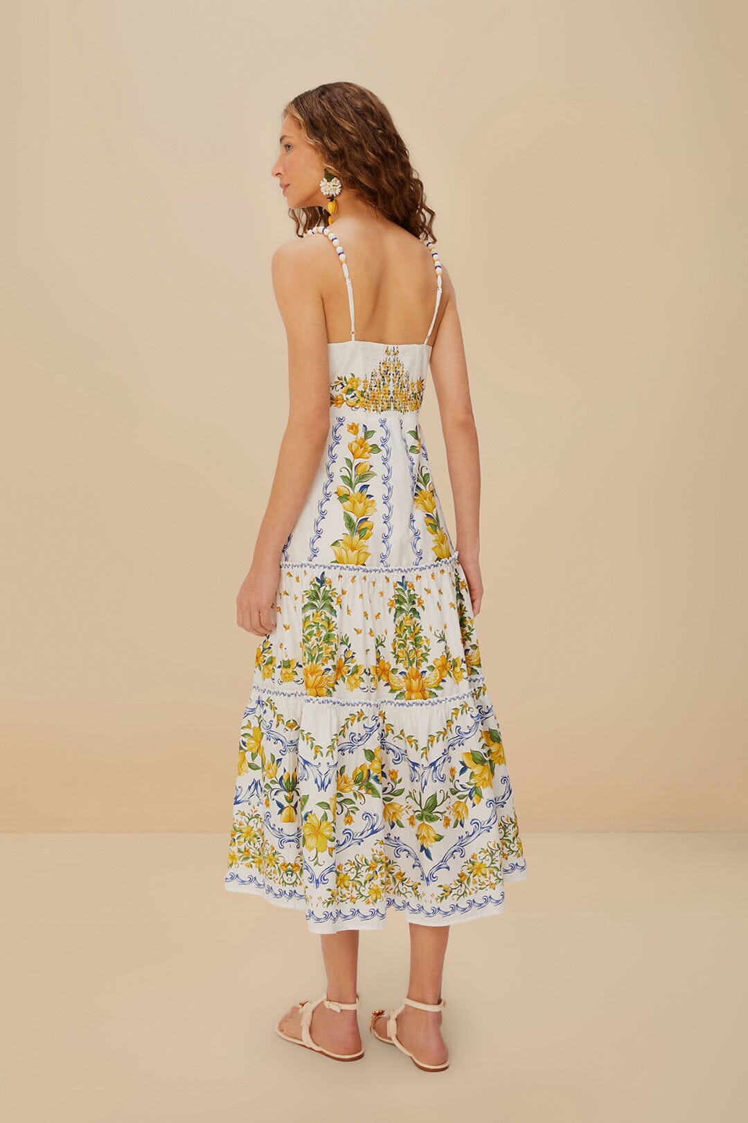 Off-White Sicily Organic Cotton Midi Dress | FARM Rio