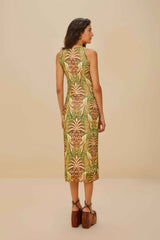Pineapple Tapestry Green Tulle Midi Dress | FARM Rio Online