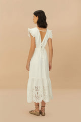 Off-White Butterfly Richelieu Midi Dress | FARM Rio Online