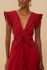 Red Butterfly Cut-Out Midi Dress | FARM Rio Discount