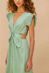 Light Green Butterfly Cut-Out Midi Dress | FARM Rio US