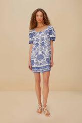 Off-White Shell Garden Euroflax™ Premium Linen Mini Dress | FARM Rio