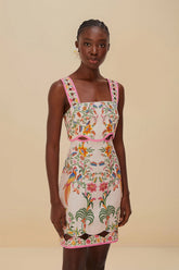 Pink Delicate Forest Euroflax™ Premium Linen Mini Dress | FARM Rio Near Me