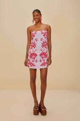 Lilac Porcelain Garden Euroflax™ Premium Linen Mini Dress | FARM Rio Outlet