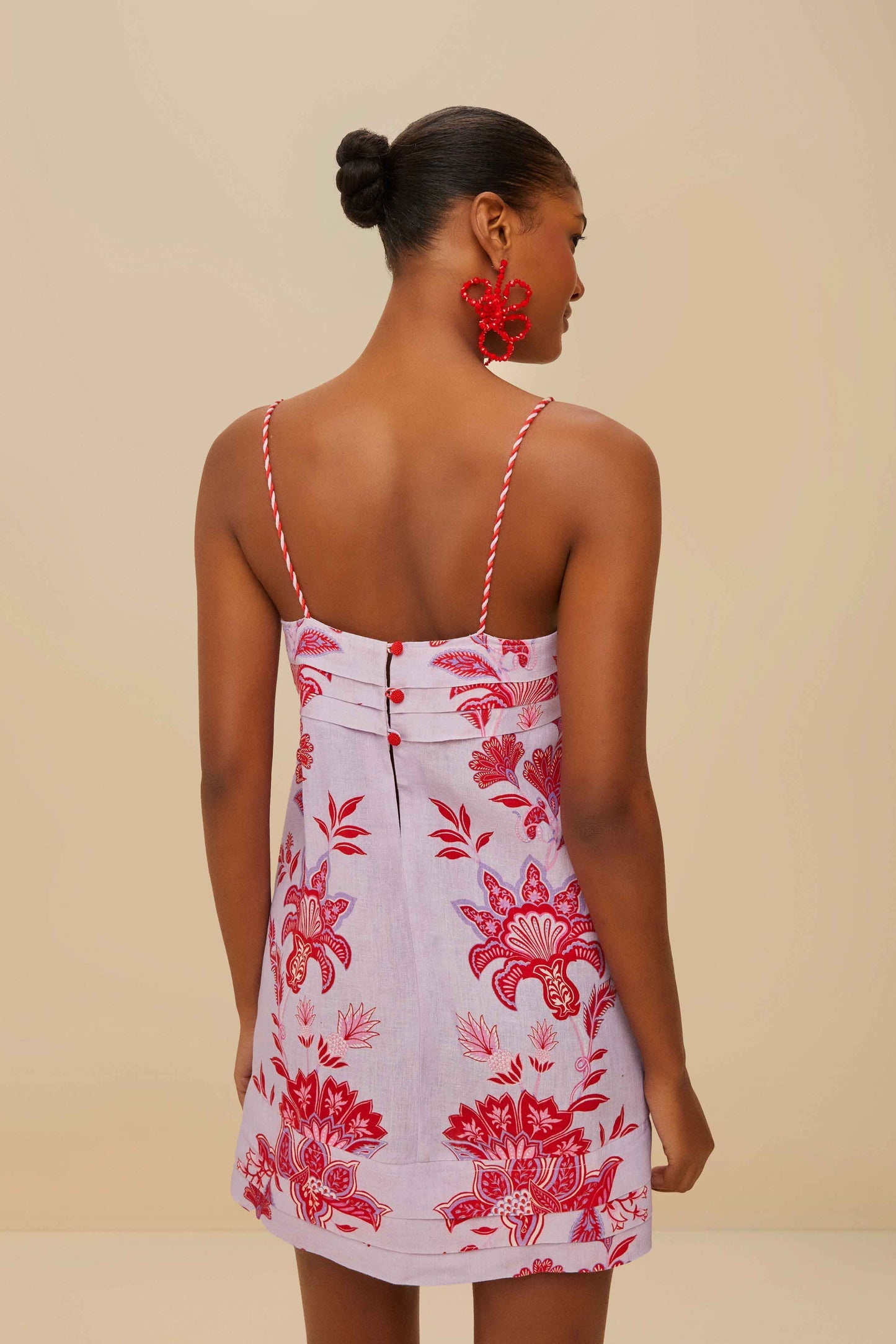 Lilac Porcelain Garden Euroflax™ Premium Linen Mini Dress | FARM Rio Outlet