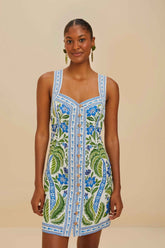 Off-White Tropicance Porcelain Garden Euroflax™ Premium Linen Mini Dre | FARM Rio Outlet