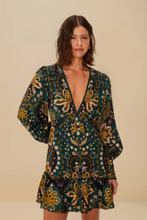Black Jaipur LENZING™ ECOVERO™ Viscose Mini Dress | FARM Rio Discount
