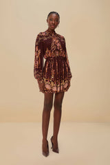 Burgundy Bella Knotted Neckline Mini Dress | FARM Rio Outlet