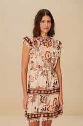 Sand Aura Floral Mini Dress | FARM Rio For Sale