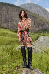 Mixed Winter Garden Lenzing™ Ecovero™ Viscose Mini Dress | FARM Rio | FARM Rio US