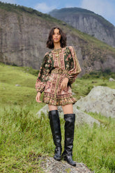 Green Flowering Garden Tree Mini Dress | FARM Rio | FARM Rio Outlet