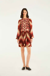 Red Amanda Stripes Tapestry Quilted Mini Dress | FARM Rio | FARM Rio US