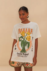 Off-White Banana Cocina Relaxed T-Shirt | FARM Rio Outlet