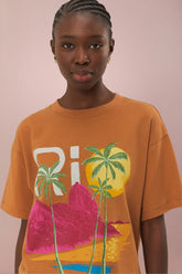Caramel Rio Organic Cotton Relaxed T-Shirt | FARM Rio Outlet